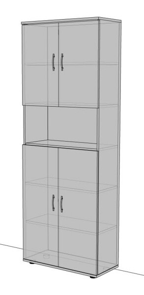 Шкаф для документов 4-х дверный с нишей 2170, "ДимВита-сервис", Беларусь