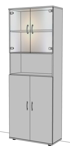 Шкаф для документов со стеклом и нишей 2170-2, "ДимВита-сервис", Беларусь