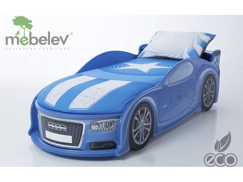 Ауди А4 синяя кровать-машинка
