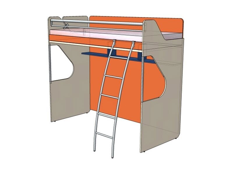 Блок для второго этажа кровати Силуэт, фасады ДСП (СФ-268904, СФ-267418, СФ-266310, СФ-260020)