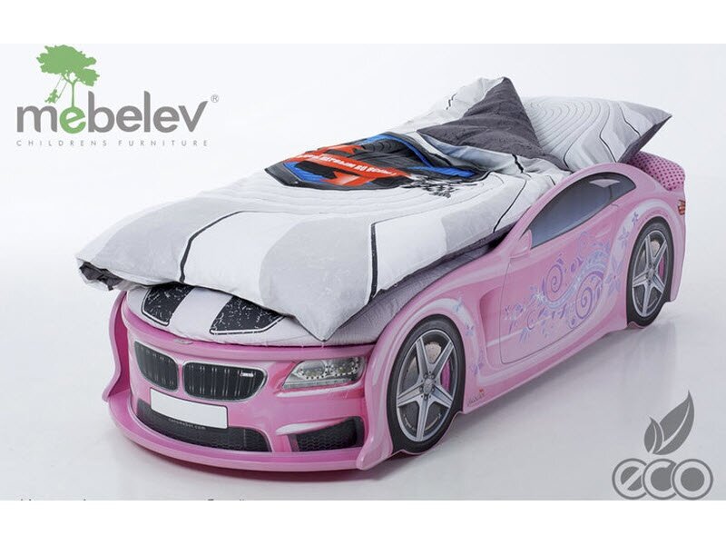 БМВ розовая кровать-машинка