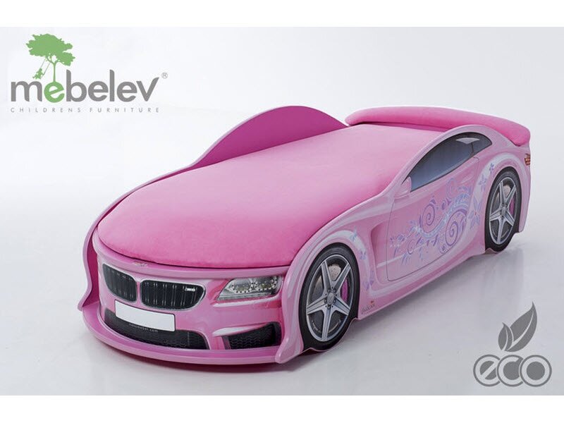 БМВ розовая кровать-машинка
