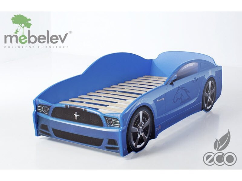 Мустанг синий кровать-машинка