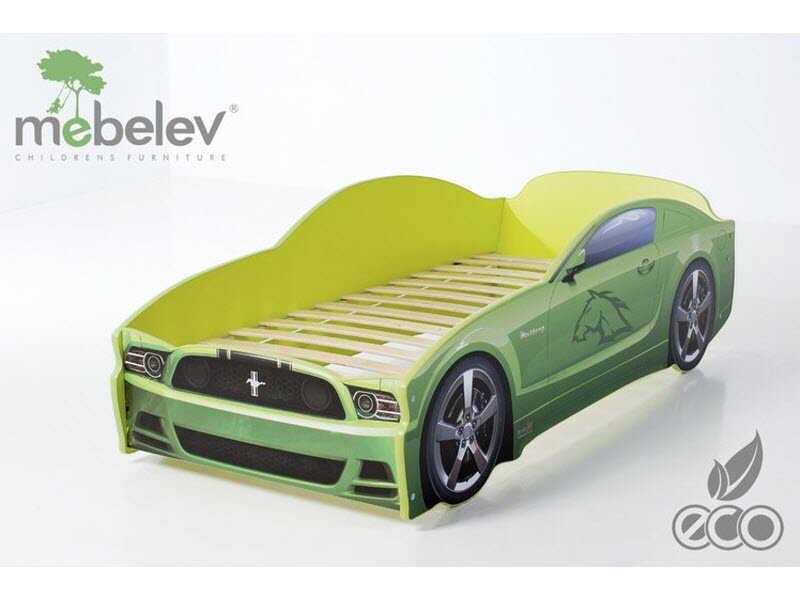 Мустанг зеленый кровать-машинка