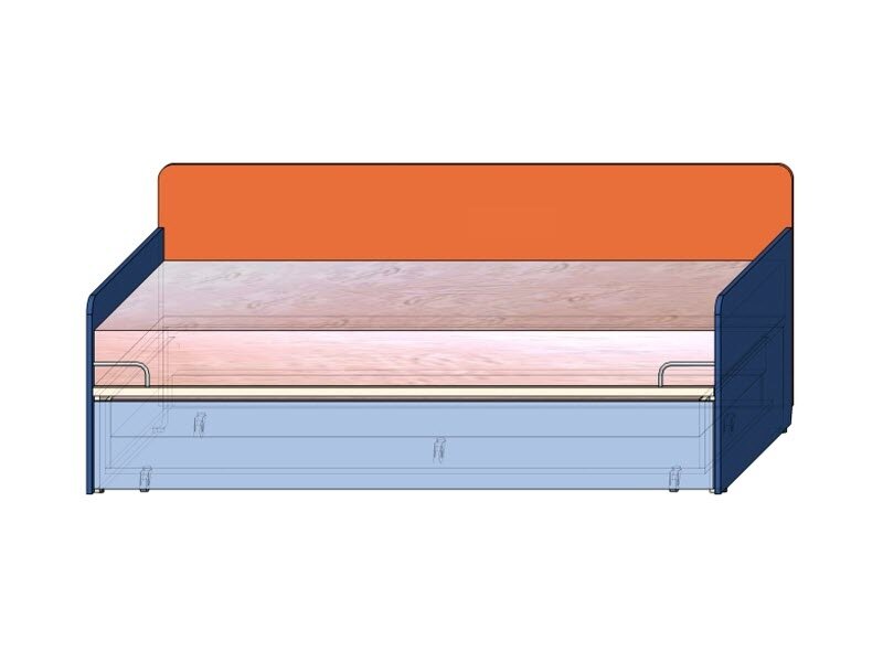 Тахта с выдвижной кроватью Силуэт, фасады ДСП (СФ-268806, СФ-268703, СФ-265113, СФ-267103, СФ-267406)