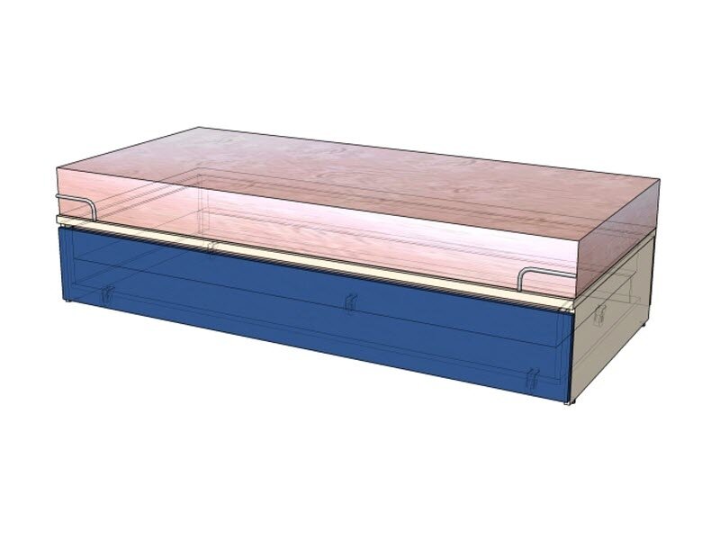 Тахта-вкладыш с выдвижной кроватью Силуэт, фасады ДСП (СФ-268806, СФ-268703, СФ-265113)